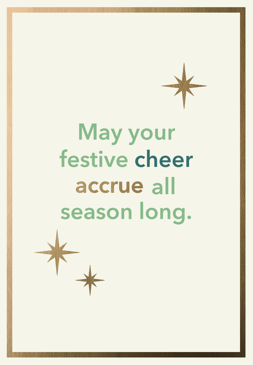 Festive Cheer Holiday Financial Humor Card