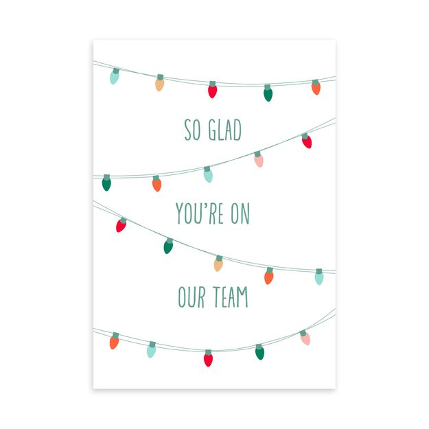 Grateful on Team & Lights Holiday Appreciation Card