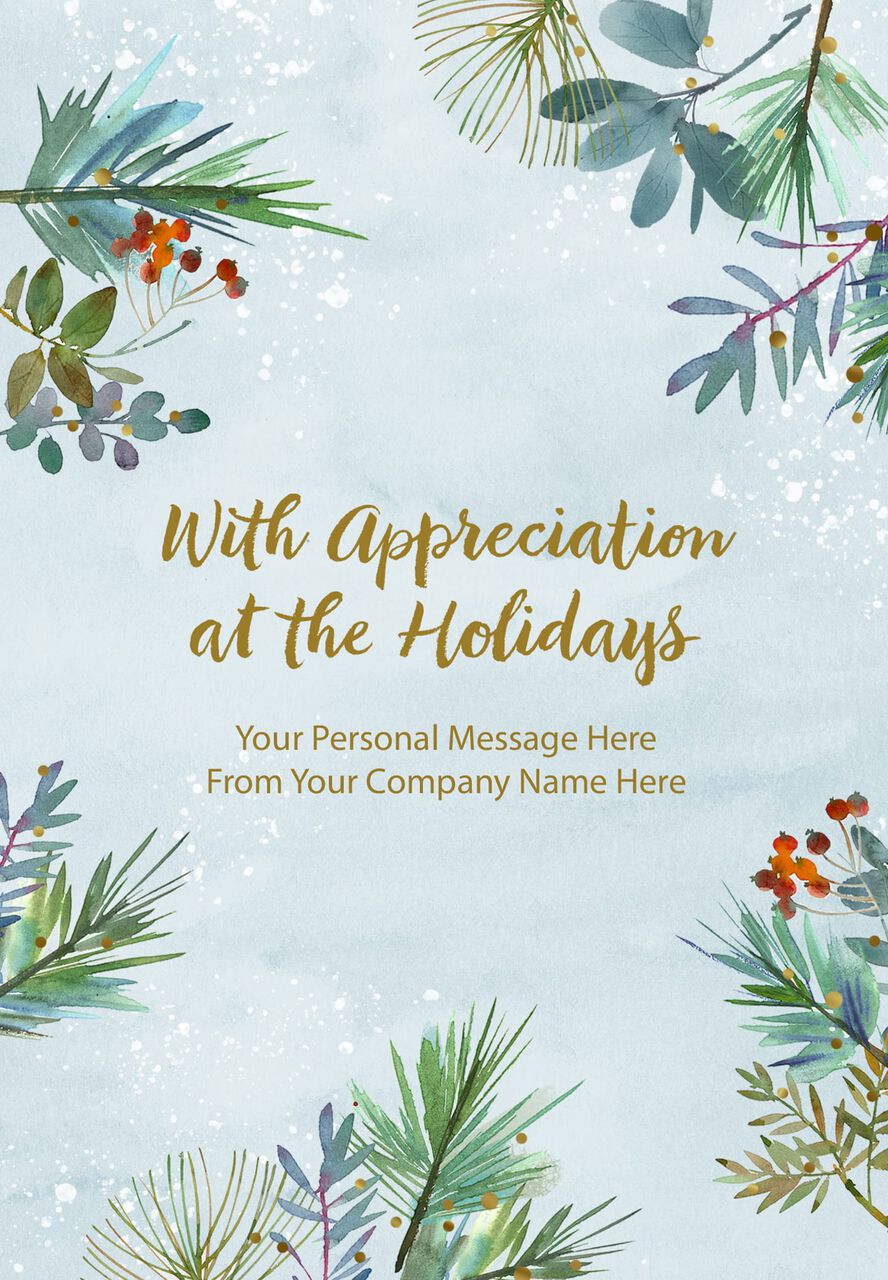 Evergreen & Berries Customizable Cover Holiday Card