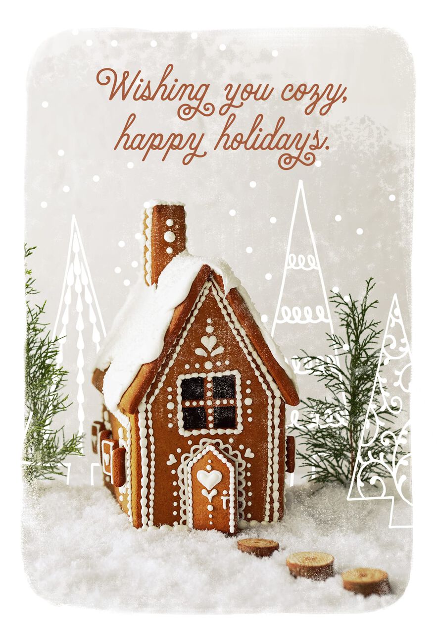 Gingerbread Home Happy Holidays Card
