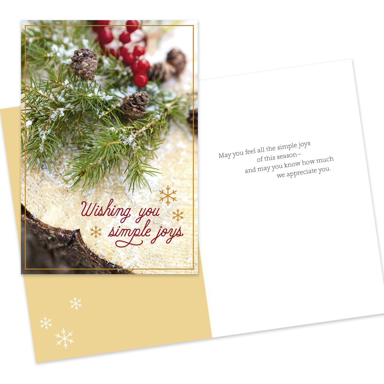 Warm Holiday Wishes Fireplace Assorted Happy Holidays Cards 50 Pack image number 3