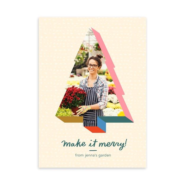 Make it Merry Tree Frame Holiday Photo Card