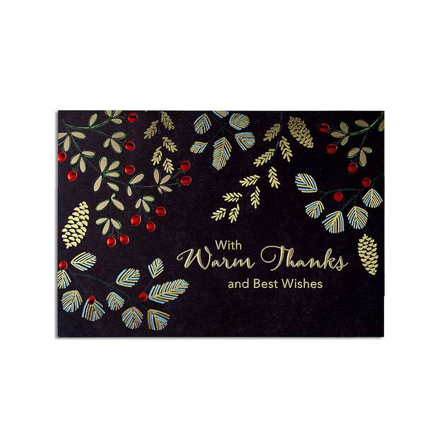 Jeweled Evergreens Premium Holiday Card