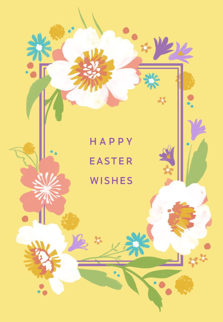 Floral Frame Easter Card