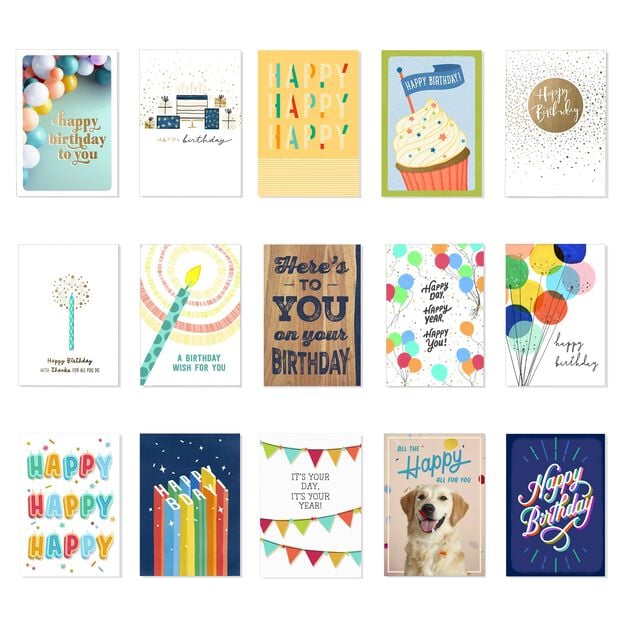 Classic & Casual Assorted Birthday Cards 75 Pack