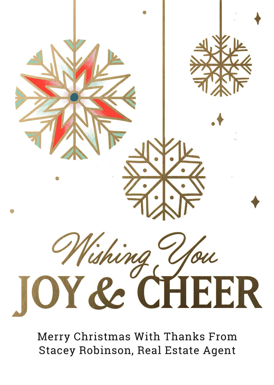 Shining Joy & Cheer Holiday Customizable Card
