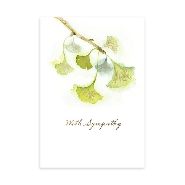 Golden Ginkgo Sympathy Card