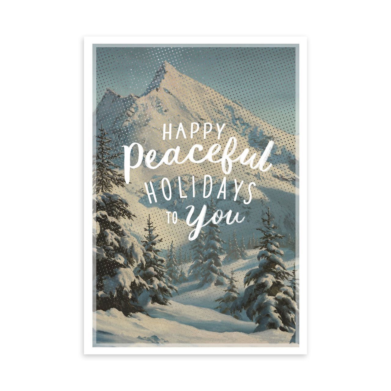 Vintage Mountain Illustration Holiday Card image number 0