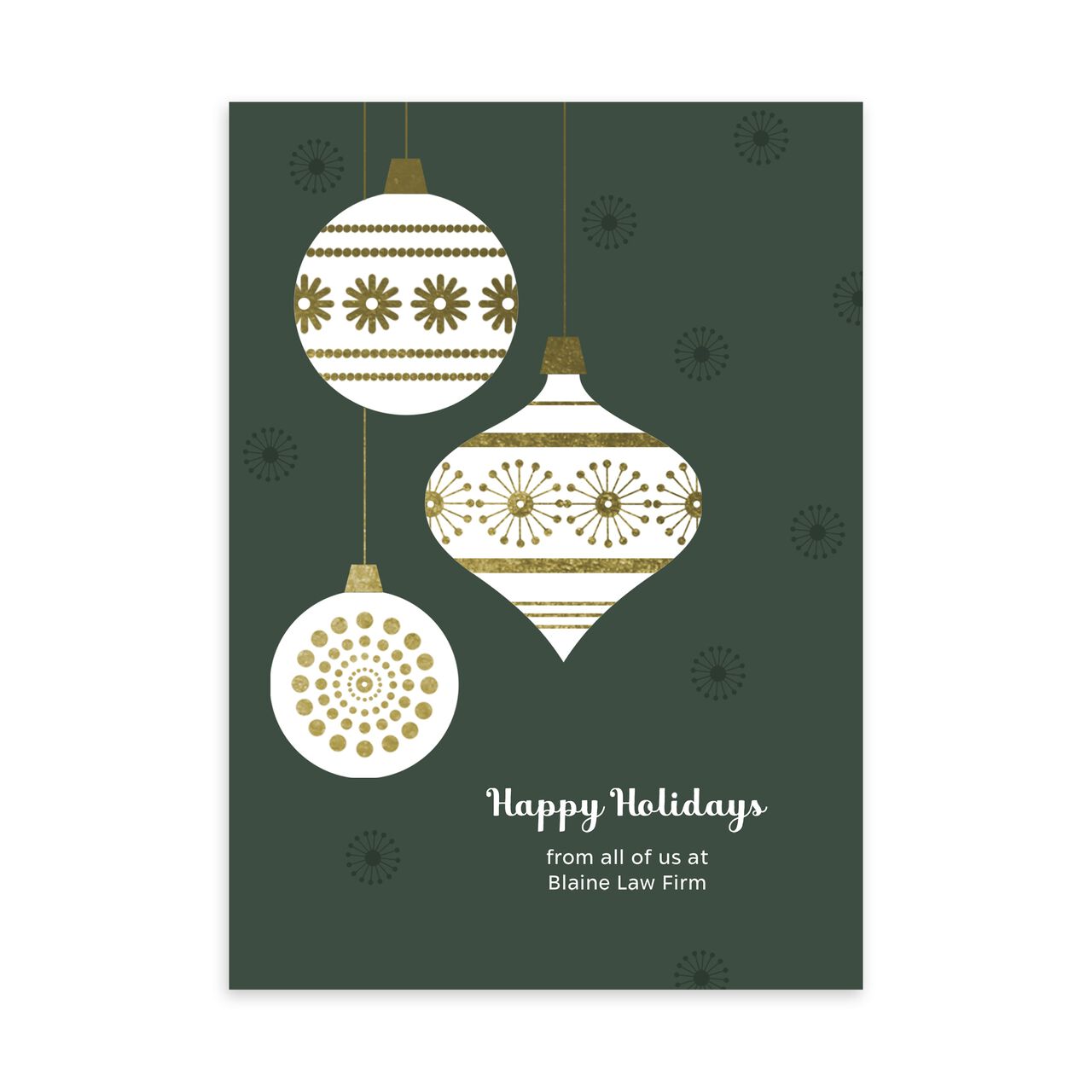 Foil Ornament Trio Customizable Holiday Card image number 0