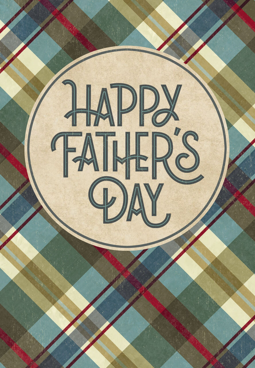 Olive Plaid Father's Day Card