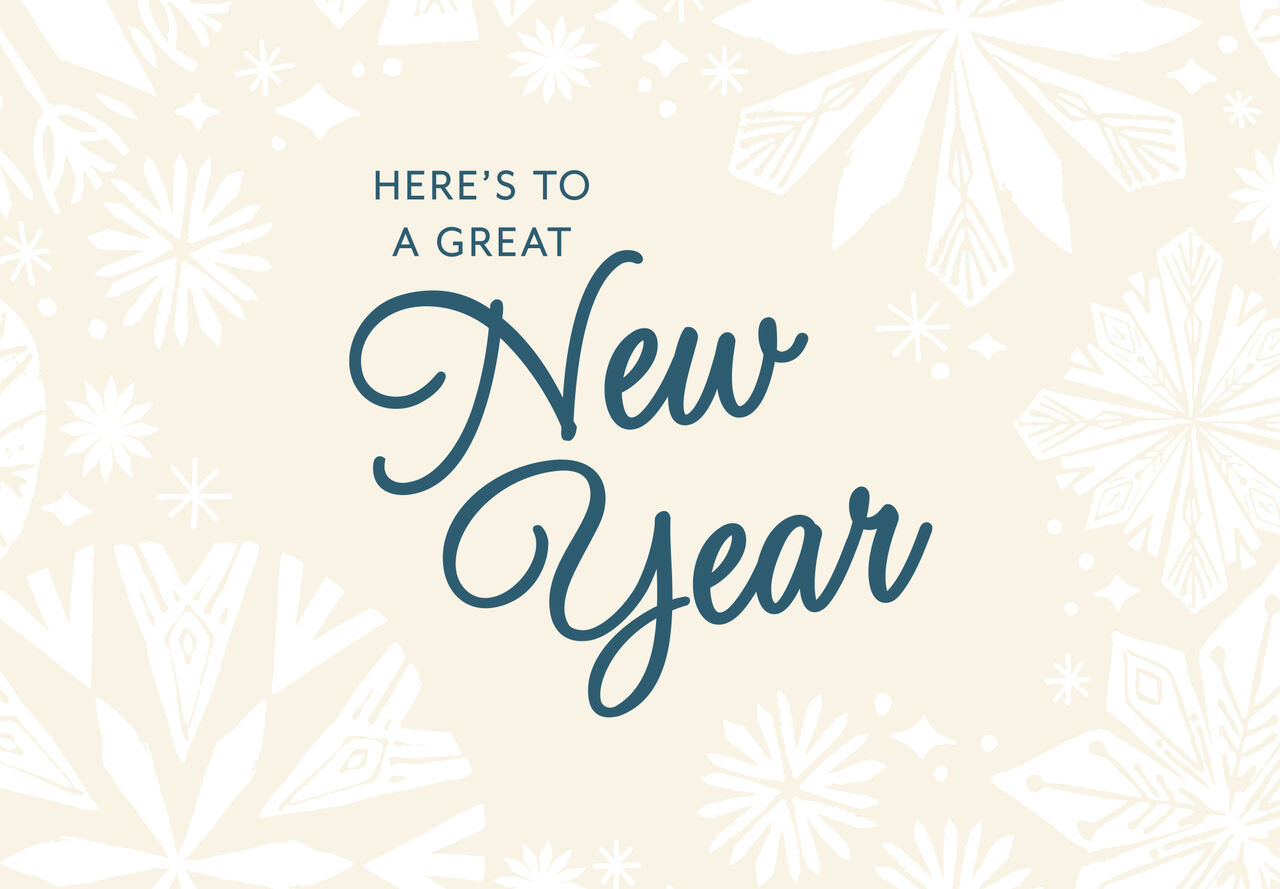 Paper Snowflakes New Year Card