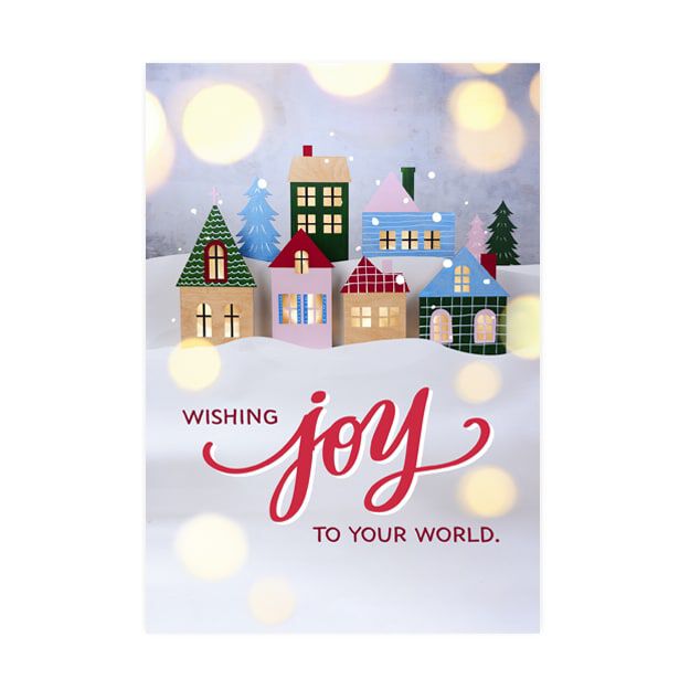 Joy to Your World Homes in Snow Holiday Card