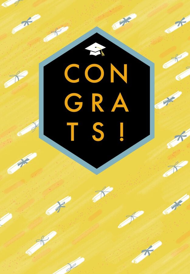 Yellow Congrats Graduation Card