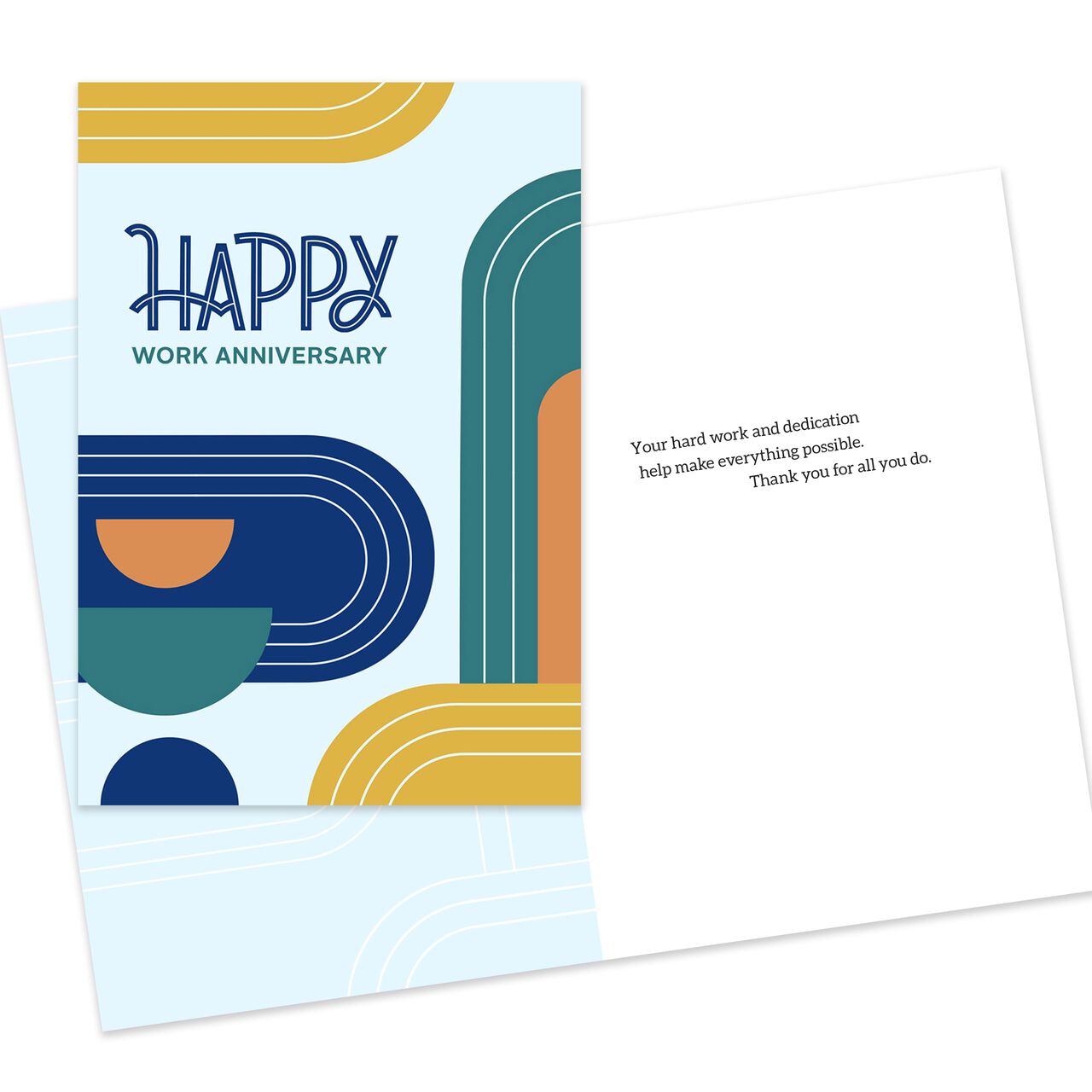 Colorful Curves Work Anniversary Card image number 2