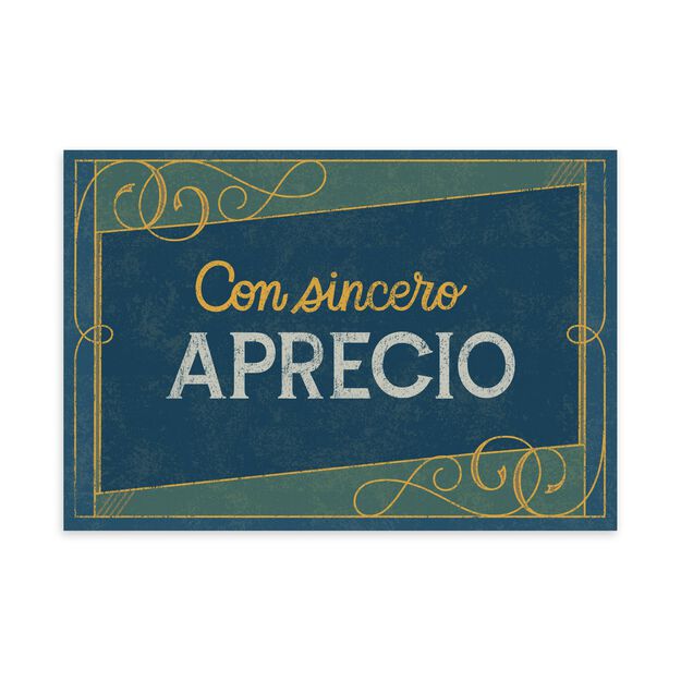 Con Sincero Aprecio Employee Appreciation Spanish Card