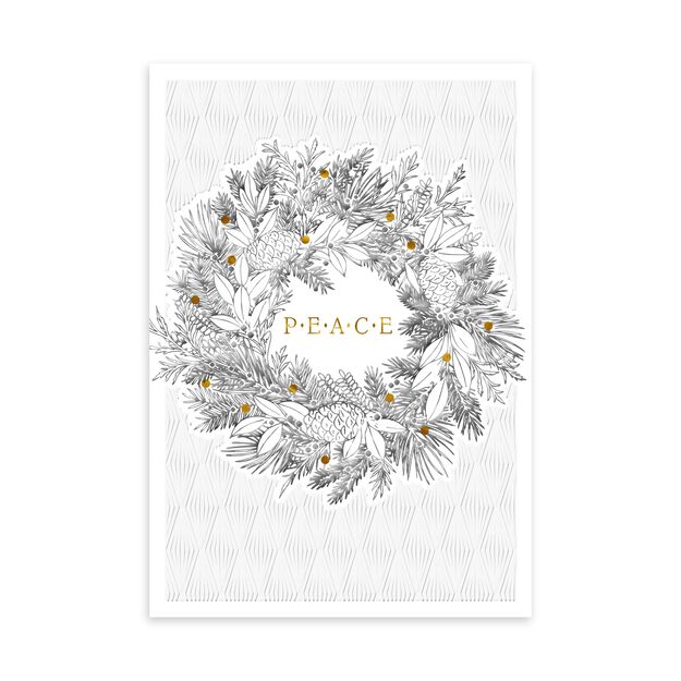 Peace Wreath Premium Christmas Card