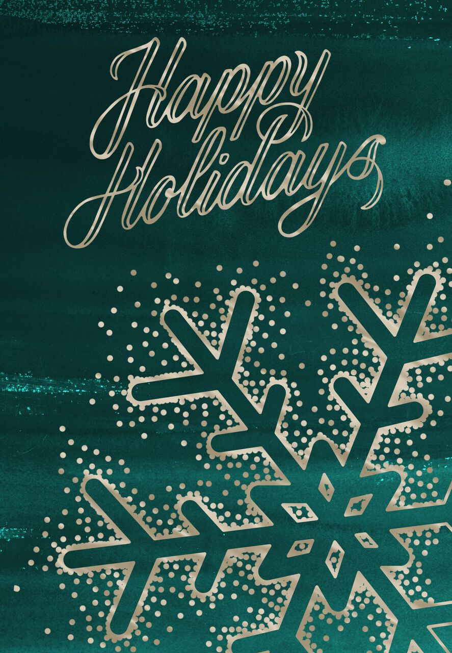 Shining Snowflake Happy Holidays Cards