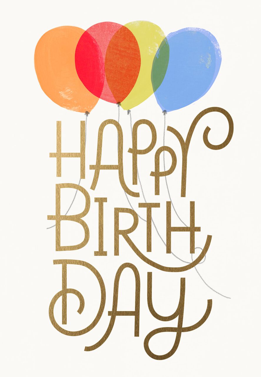 Classy Balloons & Wish Happy Birthday Card