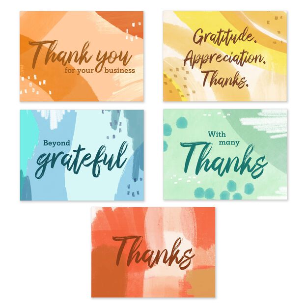 Assorted Vibrant Blank Thank You Notecards 50 Pack