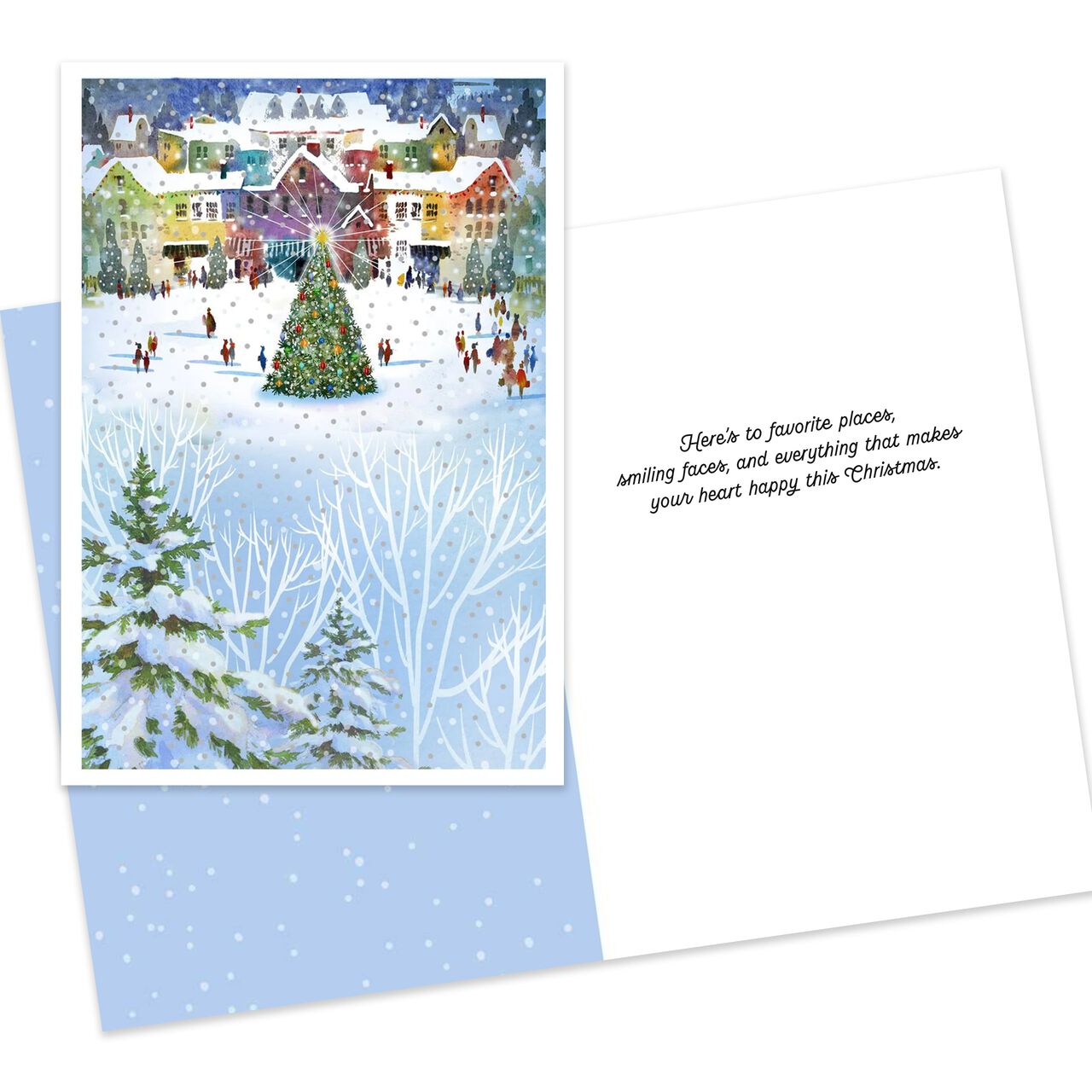 Merry & Bright Colorful Trees Assorted Christmas Cards 100 Pack image number 3