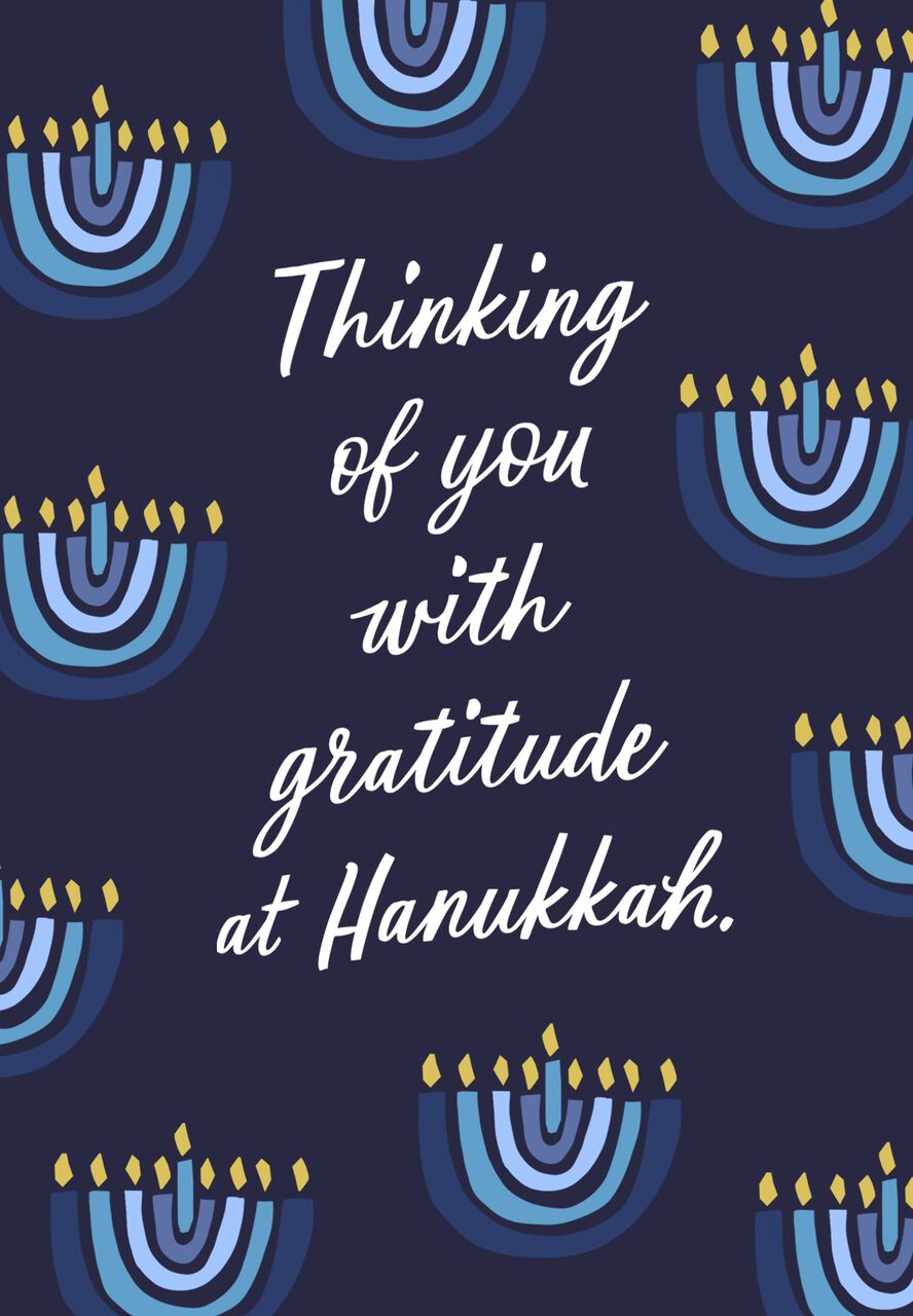 With Gratitude Appreciation Hanukkah Cards