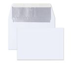 White Peel & Stick Envelopes Silver Foil Lining