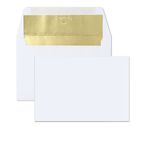 White Envelopes Gold Foil Lining