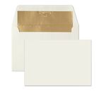 Peel & Stick Envelopes Ivory, Gold Foil Lining