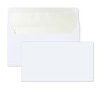 White Slender Envelopes Pearl Foil Lining