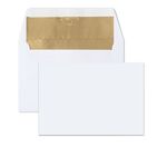 White Peel & Stick Envelopes Gold Foil Lining