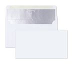 White Slender Envelopes Silver Foil Lining